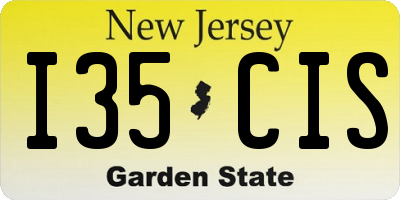 NJ license plate I35CIS
