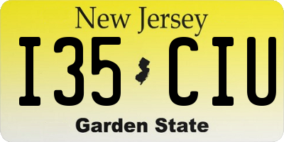 NJ license plate I35CIU