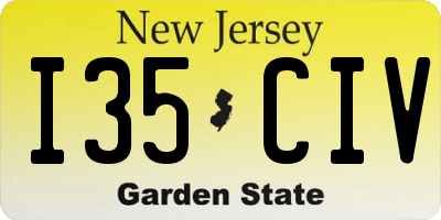 NJ license plate I35CIV