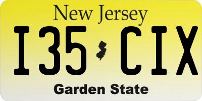 NJ license plate I35CIX