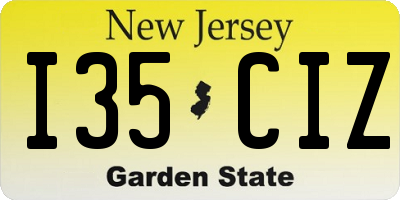 NJ license plate I35CIZ