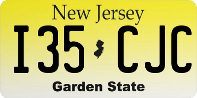 NJ license plate I35CJC