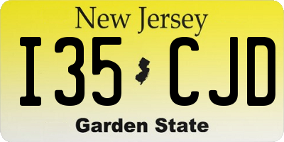 NJ license plate I35CJD