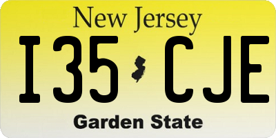 NJ license plate I35CJE