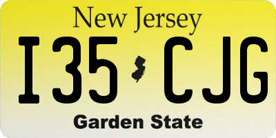 NJ license plate I35CJG