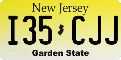 NJ license plate I35CJJ