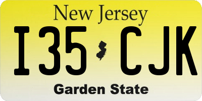 NJ license plate I35CJK