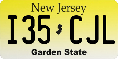 NJ license plate I35CJL