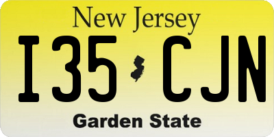 NJ license plate I35CJN