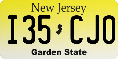 NJ license plate I35CJO