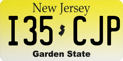 NJ license plate I35CJP