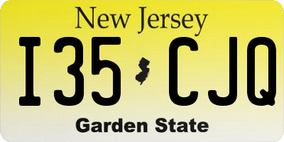 NJ license plate I35CJQ