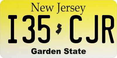 NJ license plate I35CJR