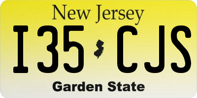 NJ license plate I35CJS