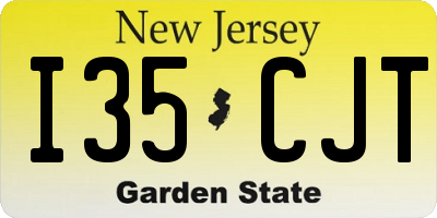 NJ license plate I35CJT