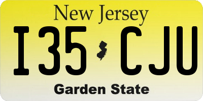 NJ license plate I35CJU