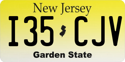NJ license plate I35CJV