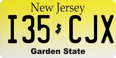 NJ license plate I35CJX
