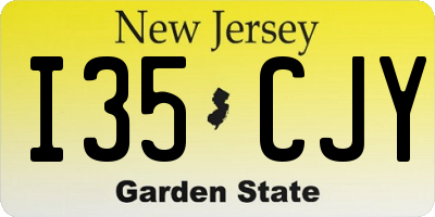 NJ license plate I35CJY