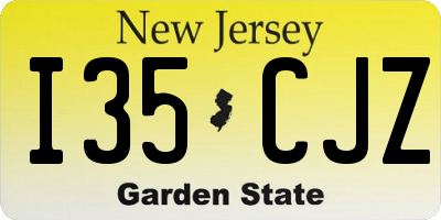 NJ license plate I35CJZ