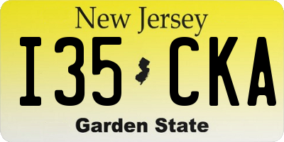 NJ license plate I35CKA
