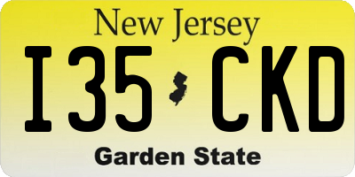 NJ license plate I35CKD