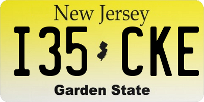 NJ license plate I35CKE