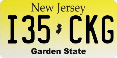 NJ license plate I35CKG