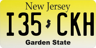 NJ license plate I35CKH
