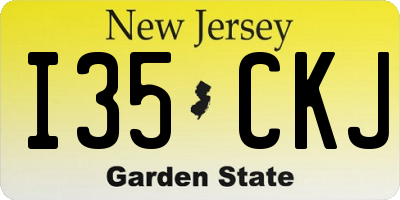 NJ license plate I35CKJ