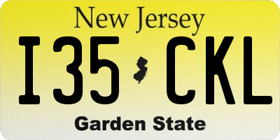 NJ license plate I35CKL