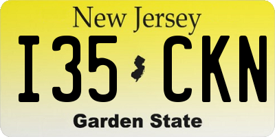 NJ license plate I35CKN