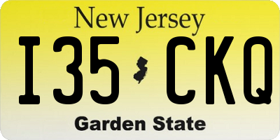 NJ license plate I35CKQ