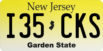 NJ license plate I35CKS