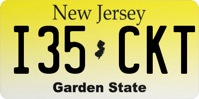 NJ license plate I35CKT