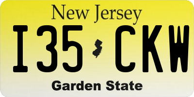 NJ license plate I35CKW