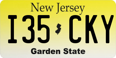 NJ license plate I35CKY