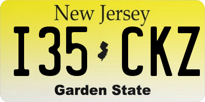 NJ license plate I35CKZ