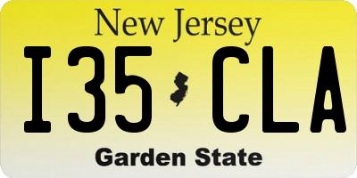 NJ license plate I35CLA