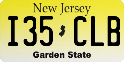 NJ license plate I35CLB