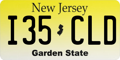NJ license plate I35CLD