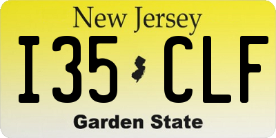NJ license plate I35CLF