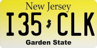 NJ license plate I35CLK