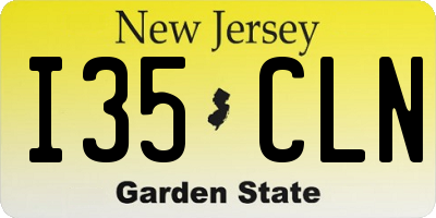 NJ license plate I35CLN