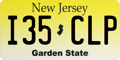 NJ license plate I35CLP