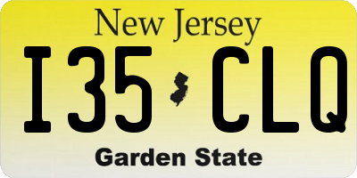 NJ license plate I35CLQ