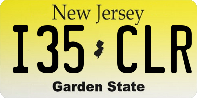 NJ license plate I35CLR