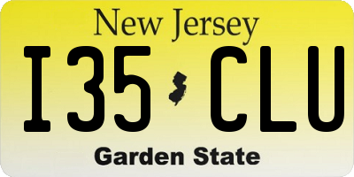 NJ license plate I35CLU