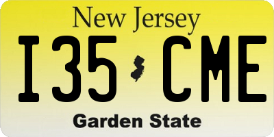 NJ license plate I35CME