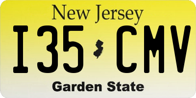 NJ license plate I35CMV